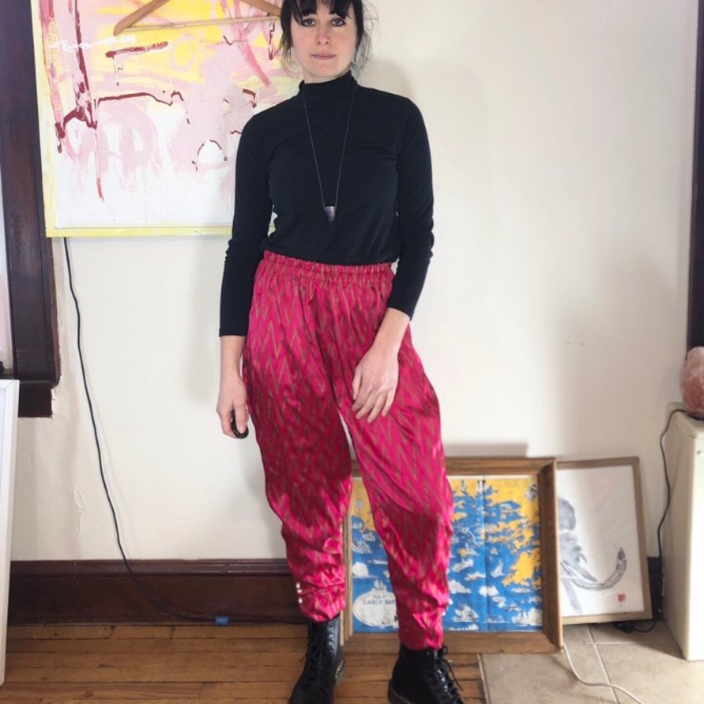 Hand Made Harem Pants w/ Pearl Button Accents